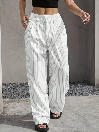 High Waist Striped Pants