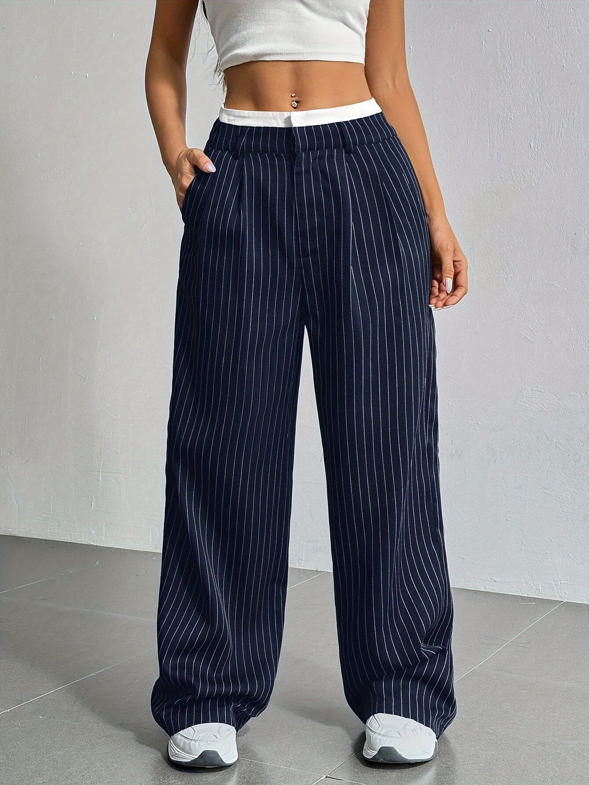 High Waist Striped Pants