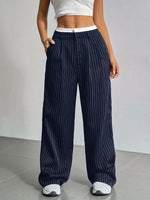 High Waist Striped Pants