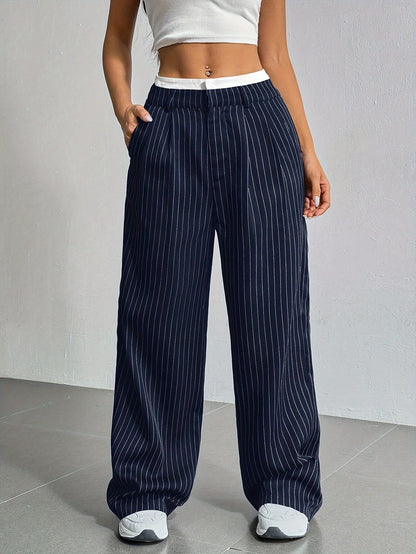 High Waist Striped Pants