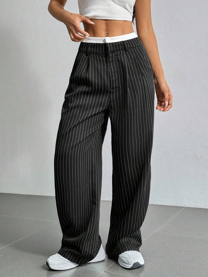 High Waist Striped Pants