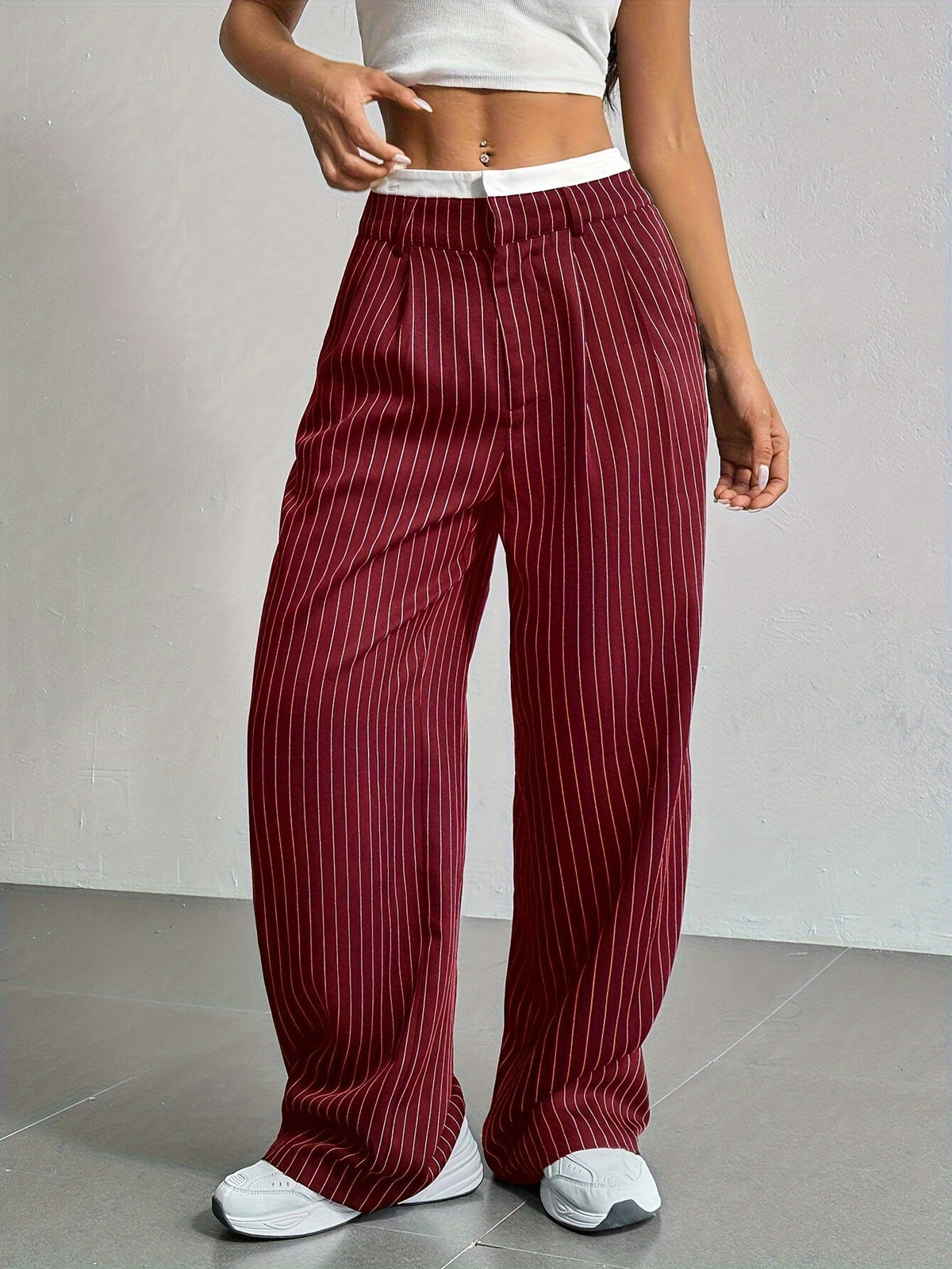 High Waist Striped Pants